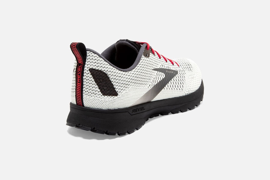 Revel 4 Road Brooks Running Shoes NZ Mens - White/Black/Red - XJPWDB-937